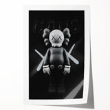 Modern Pop Art Wall Art - Black & White KAWS Inspired Canvas Print