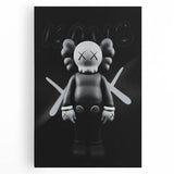Modern Pop Art Wall Art - Black & White KAWS Inspired Canvas Print
