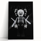 Modern Pop Art Wall Art - Black & White KAWS Inspired Canvas Print