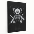 Modern Pop Art Wall Art - Black & White KAWS Inspired Canvas Print