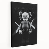 Modern Pop Art Wall Art - Black & White KAWS Inspired Canvas Print