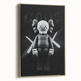 Modern Pop Art Wall Art - Black & White KAWS Inspired Canvas Print