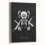 Modern Pop Art Wall Art - Black & White KAWS Inspired Canvas Print