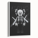 Modern Pop Art Wall Art - Black & White KAWS Inspired Canvas Print