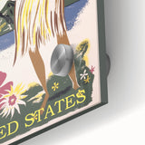 Retro Hawaii Travel Poster – Vintage Hula Girl Art