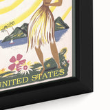 Retro Hawaii Travel Poster – Vintage Hula Girl Art