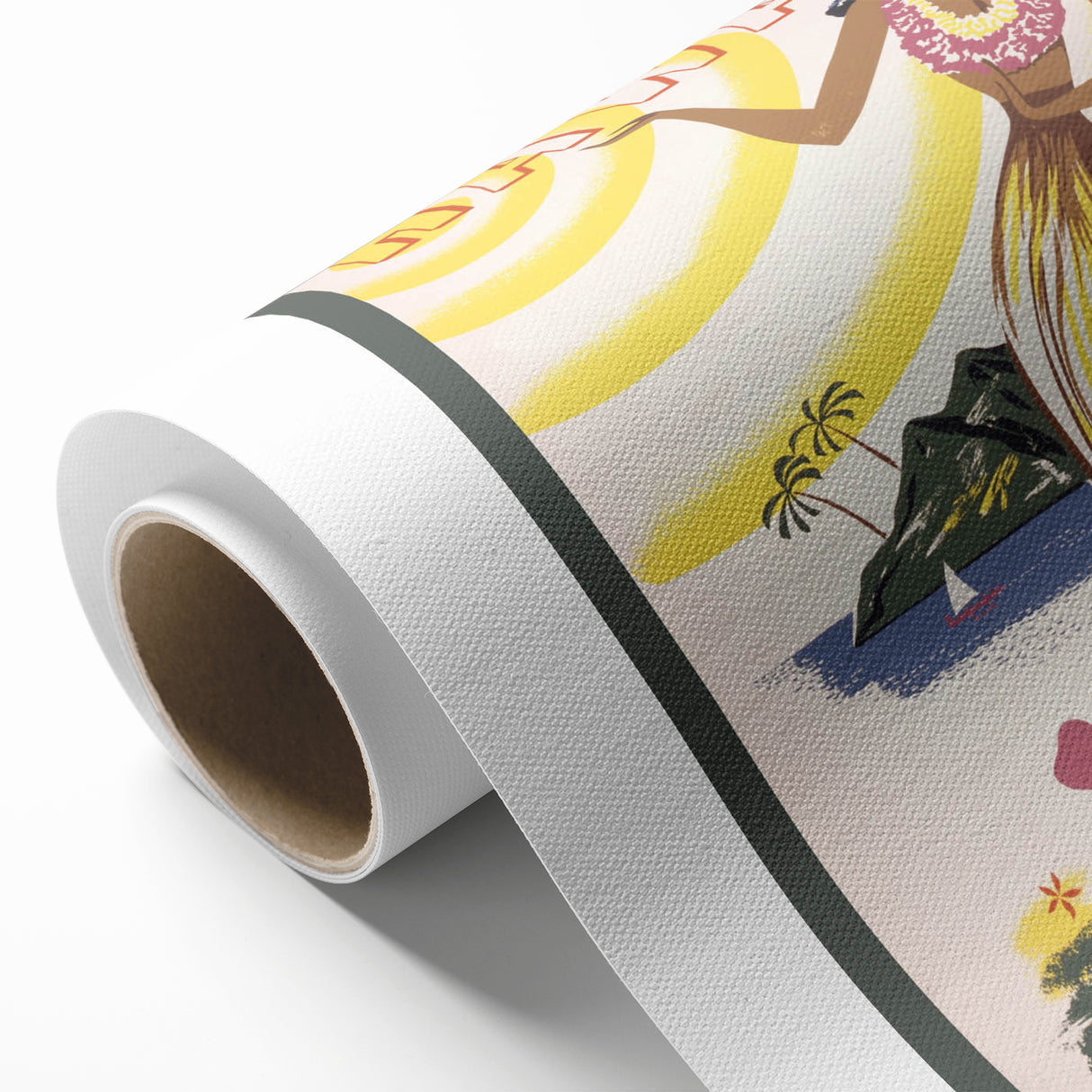 Retro Hawaii Travel Poster – Vintage Hula Girl Art