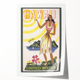 Retro Hawaii Travel Poster – Vintage Hula Girl Art