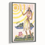 Retro Hawaii Travel Poster – Vintage Hula Girl Art