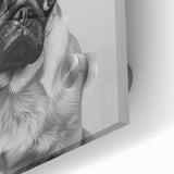 Pug Bathroom Wall Art - Modern Black and White Bathroom Decor