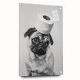 Pug Bathroom Wall Art - Modern Black and White Bathroom Decor