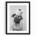 Pug Bathroom Wall Art - Modern Black and White Bathroom Decor