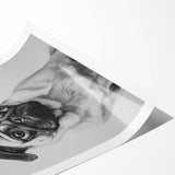 Pug Bathroom Wall Art - Modern Black and White Bathroom Decor