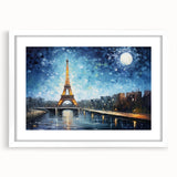 Textured art print depicting an abstract Paris skyline in muted gray tones on a framed white mat, suitable for bedroom decor.