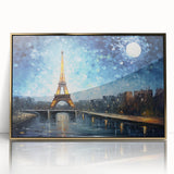 Art deco poster of Parisian skyline in gold and black tones on acrylic, ideal for modern art wall decor.
