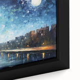 Extra large black wall art of a Paris street scene in vibrant colors on a textured canvas, ideal for living room decor.