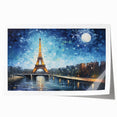 Rolled print of Paris scenery with soft floral designs in muted tones, ideal for art wall dining room.