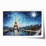 Rolled print of Paris scenery with soft floral designs in muted tones, ideal for art wall dining room.