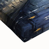 Large art of a black and white Paris landscape painting on stretched canvas, ideal for bedroom wall decor.