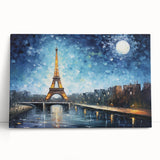 Black and white stretched canvas featuring the Eiffel Tower, ideal for kitchen wall art.