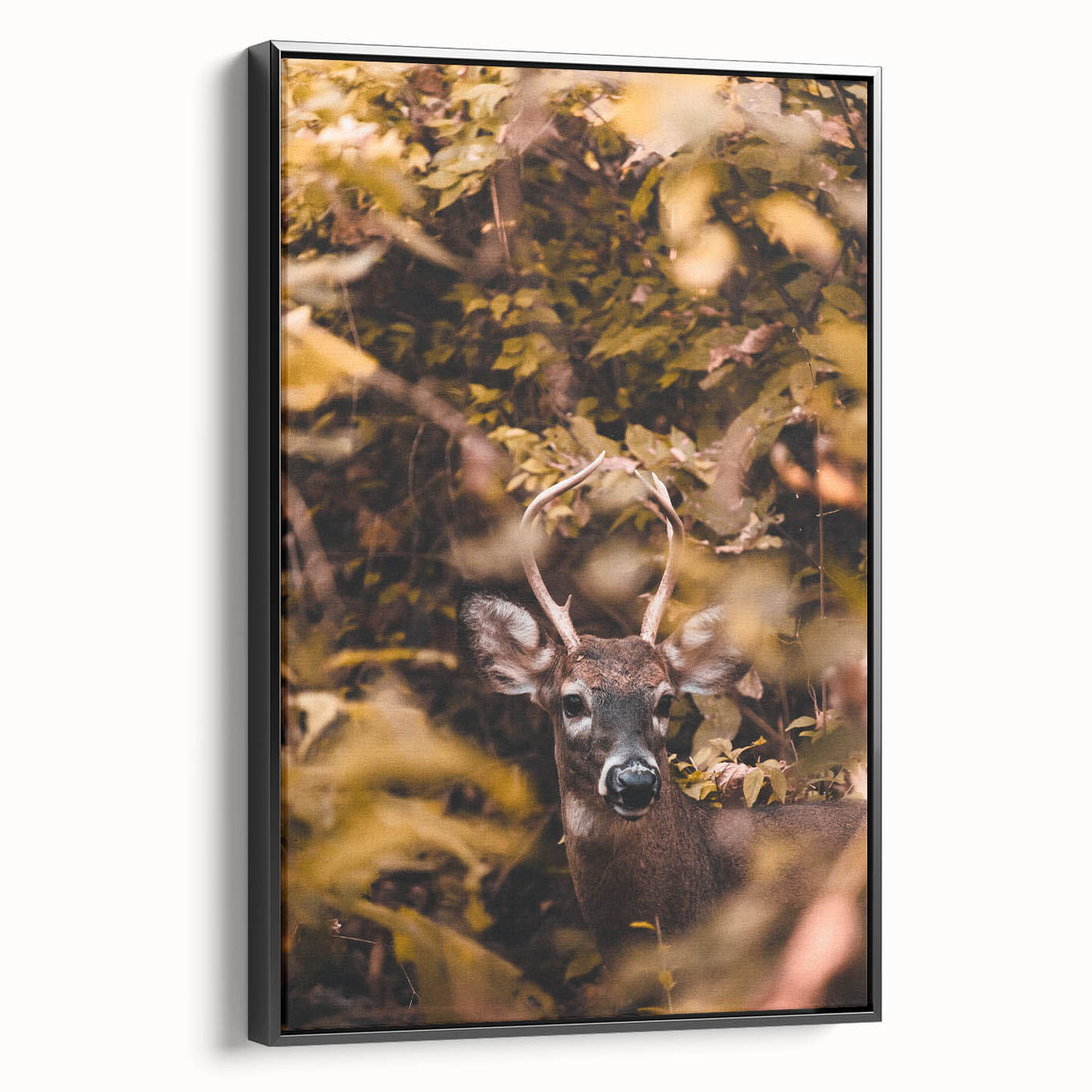Black and white vintage poster art of a fall landscape on framed canvas, suitable for bedroom wall decor.