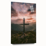 Large abstract wall art on acrylic glass depicting spring-themed colors, ideal for bedroom or dining room decor.