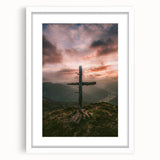 Abstract art print depicting spring themes in soft pastel colors on a white framed canvas, ideal for dining room decor.