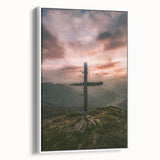 Vintage poster art of spring season, featuring colorful flora on extra large framed canvas, ideal for living room decor.