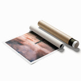 Extra large rolled print featuring delicate floral art in soft pastel shades.