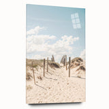 Large abstract wall art on acrylic glass depicting vibrant summer hues, ideal for bedroom or dining room decor.