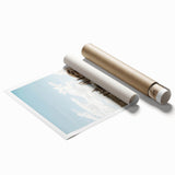 Extra large rolled print featuring a vibrant floral design on a white background, ideal for classy bathroom wall art.