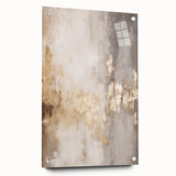 Large abstract wall art on acrylic glass, featuring cool blue and white swirls.