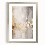 Textured abstract art print in cool blue and white tones, framed in silver, ideal for bedroom wall decor.
