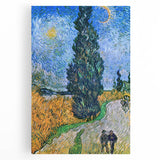 Black and white stretched canvas of Van Gogh's painting, ideal for kitchen wall art or bedroom ambiance.