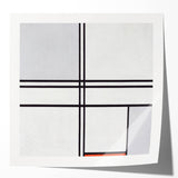 Modern Wall Art - Minimalist Composition in Gray, White, and Red