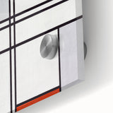 Modern Wall Art - Minimalist Composition in Gray, White, and Red