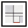 Modern Wall Art - Minimalist Composition in Gray, White, and Red