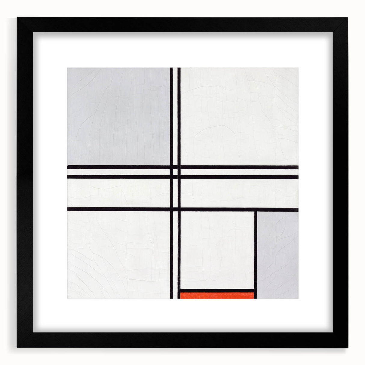 Modern Wall Art - Minimalist Composition in Gray, White, and Red