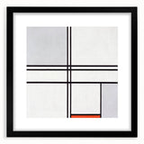 Modern Wall Art - Minimalist Composition in Gray, White, and Red