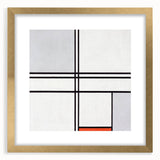 Modern Wall Art - Minimalist Composition in Gray, White, and Red