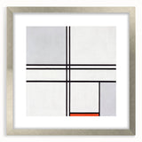Modern Wall Art - Minimalist Composition in Gray, White, and Red