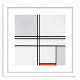 Modern Wall Art - Minimalist Composition in Gray, White, and Red