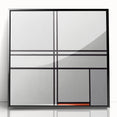 Modern Wall Art - Minimalist Composition in Gray, White, and Red
