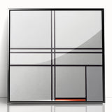 Modern Wall Art - Minimalist Composition in Gray, White, and Red