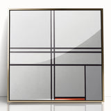 Modern Wall Art - Minimalist Composition in Gray, White, and Red