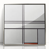 Modern Wall Art - Minimalist Composition in Gray, White, and Red
