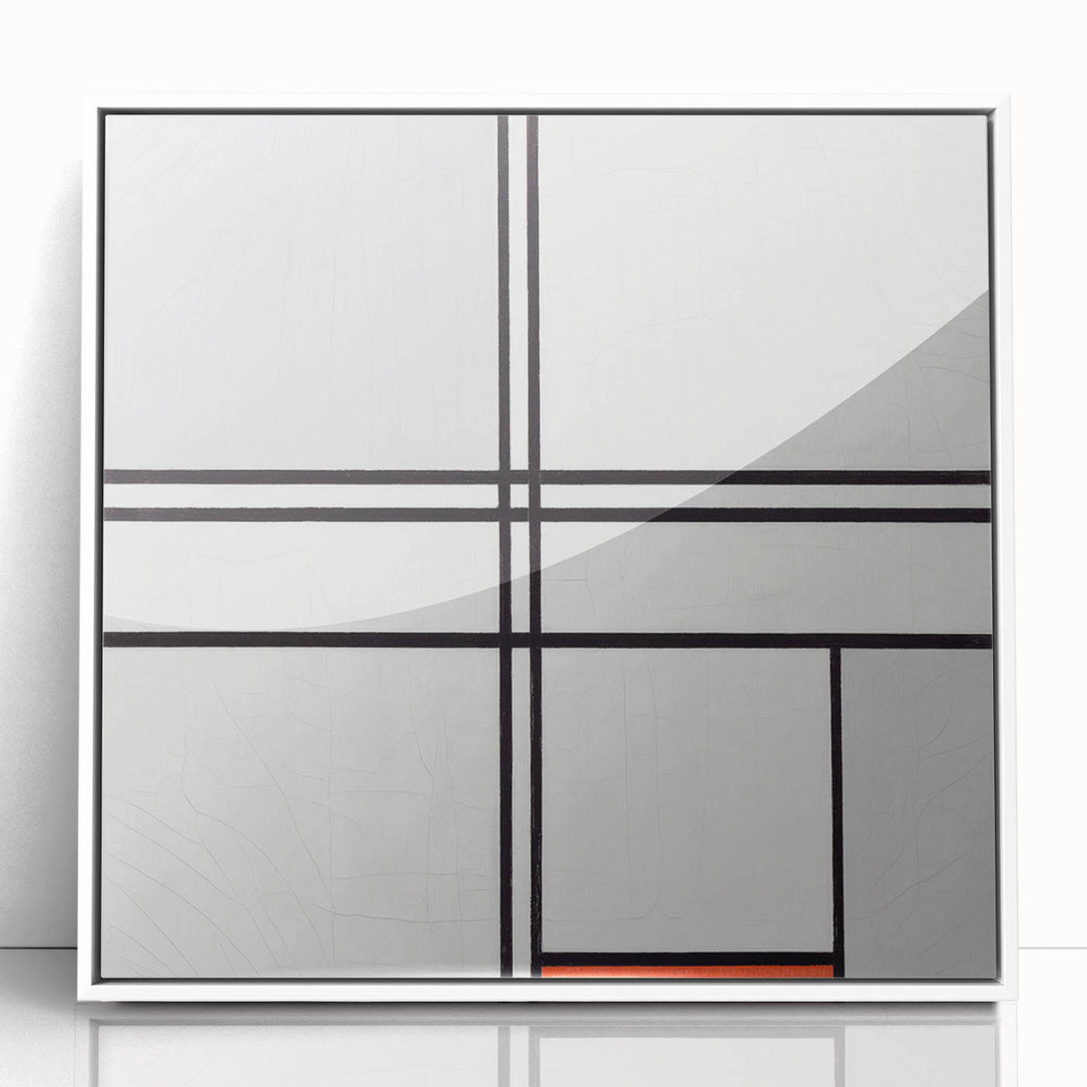 Modern Wall Art - Minimalist Composition in Gray, White, and Red