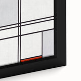 Modern Wall Art - Minimalist Composition in Gray, White, and Red