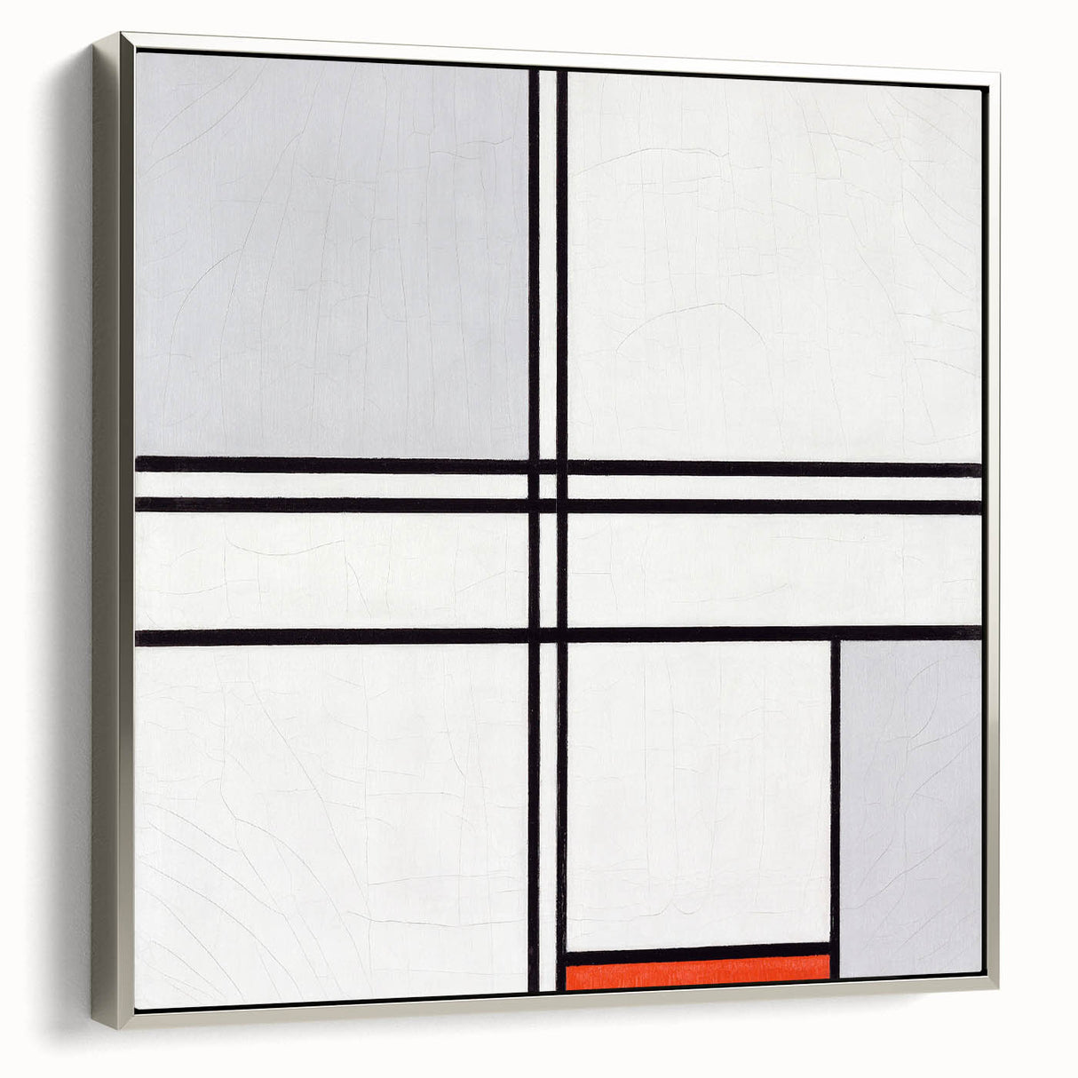 Modern Wall Art - Minimalist Composition in Gray, White, and Red
