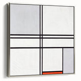 Modern Wall Art - Minimalist Composition in Gray, White, and Red